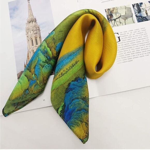 Mountain Landscape Silky Scarf - Picture 1 of 4